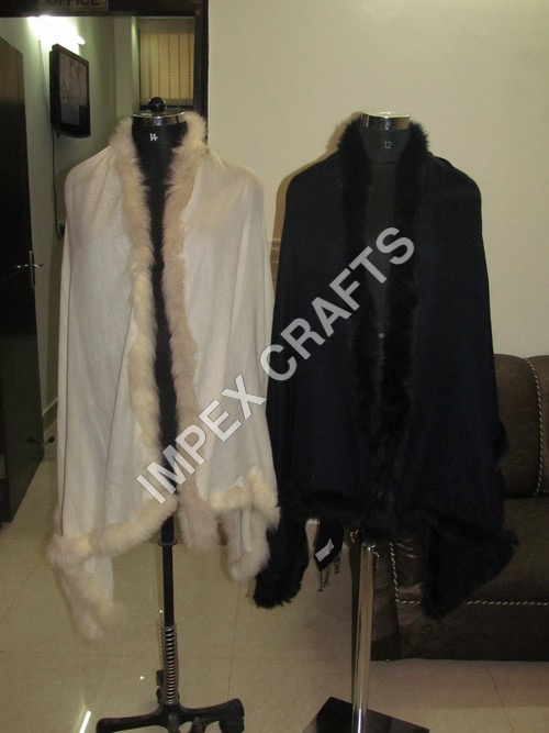 White And Black Customized Pashmina Shawl