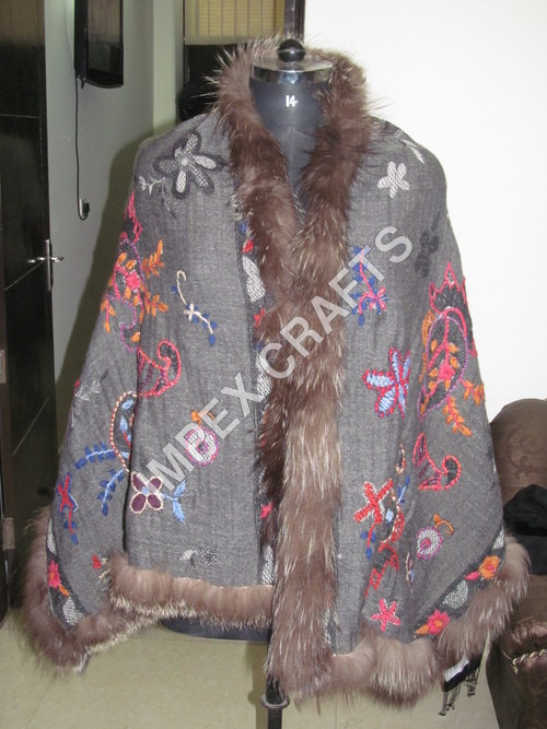 Custom Printed Pashmina Shawl - Soft Grey Fabric, Daily Wear for Women | Elegant Printed Design