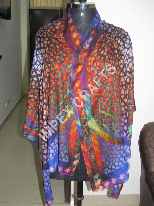 Multi Color Cashmere Digital Print Scarves