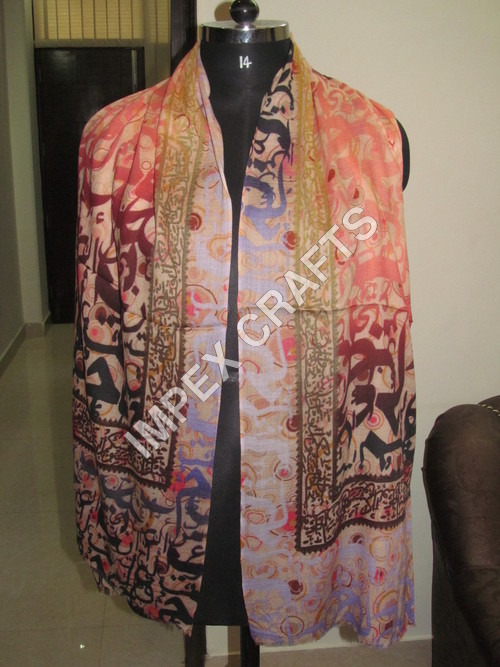 Multi Color Cashmere Digital Print