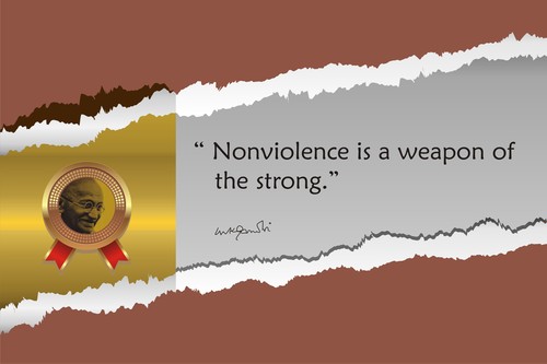 Nonviolence Posters - Paper, Variable Size, Gold Color, Matte Finish | Inspirational Message, Durable, High-Resolution Print, Easy to Display