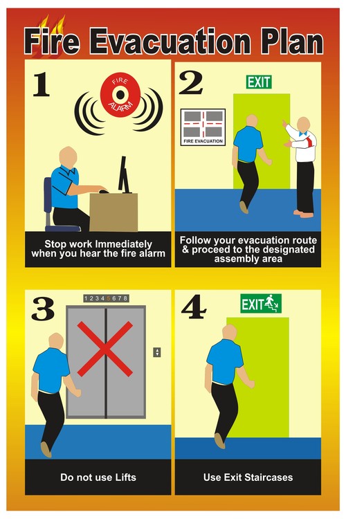 Fire Evacuation Safety Poster
