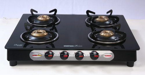 Supercook Toughed Glass 4 burner MS powder Coated