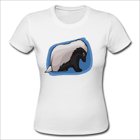 Color Printed Ladies T Shirt - Cotton, S-XL, White, Round Neck | Stylish, Comfortable, Durable, Soft, Absorbent, Perfect Fit