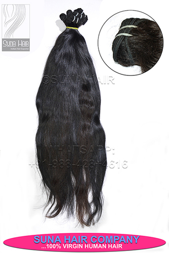 Silky straight natural color remy human hair extension