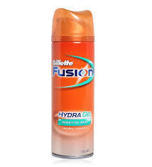 Gillette Fusion Hydra Gel - Metal, Plastic 15x5cm, Orange Aerosol Can | Softens Hair, Smooth Shave, Skin Friendly, Long Lasting