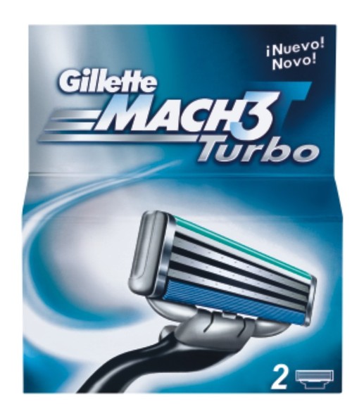 Gillette Mach 3 Turbo Sensitive Cartridge - Steel Blades, 2-Pack, 4-Pack | Close Shave, Lubricated Strip, Individual Blade Movement
