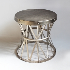 Nickel Hammered Side Table