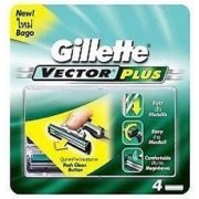 Gillette Vector Plus Cartridge - Steel, 3x2 cm | Twin Blades, Aloe Lubrication Strip, Smooth Shave, Easy to Use