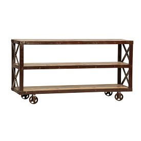 Reclaimed wood and Iron Plasma Trolley