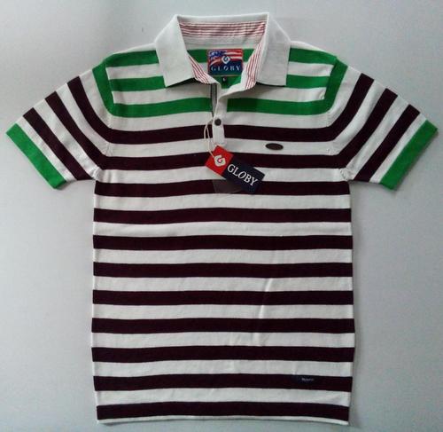 Collar stripe pullover sweater for boys