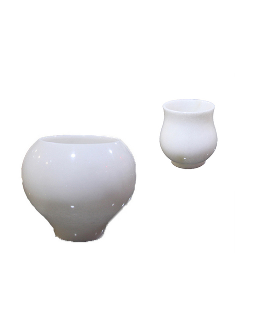 Marble T Light - Handmade Polished Marble, Various Sizes, White | Elegant Curved Design, Ambient Lighting