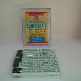 LEAD ACETATE INDICATOR PAPERS