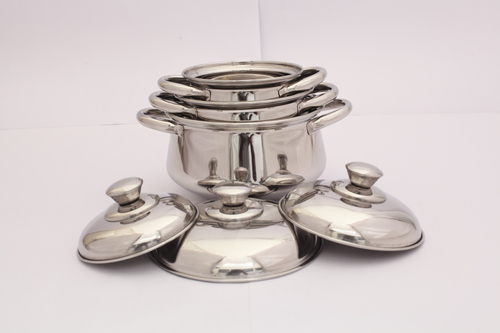 Stainless steel kitchen vessel set