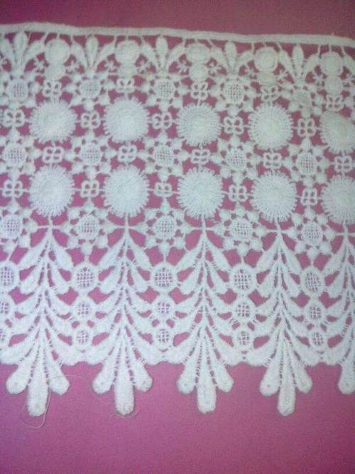 Lace GPO - Polyester, 10cm Width, White | Computerized Embroidery, Floral Pattern, Intricate Design, Elegant Look
