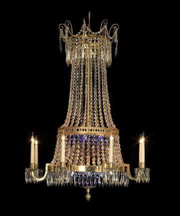 Golden Glass Swedish Chandelier