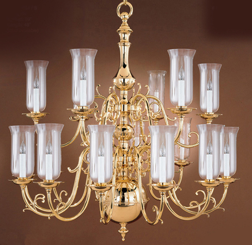 Golden And Whiyte Brass Chandelier