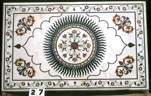 White Marble Inlay Table Tops