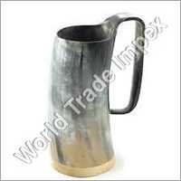 Drinking Horn Cup - High-quality Raw Material, Small To Large Sizes, Grey And Cream Color, Antique Style | Lustrous Finish, Corrosion Resistant, Chemical Resistant, Excellent Polish