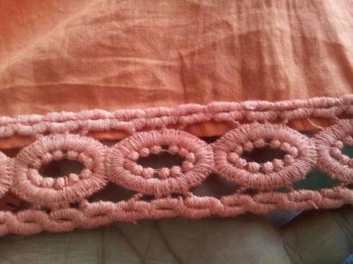 Lace GPO - Polyester Lace 10-20cm Peach, Intricate Circular Design, Durable Material, Precise Stitching