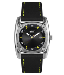 Helix Force Watch - Stainless Steel 40mm x 35mm, Leather Band | Water Resistant, Quartz Movement, Mineral Crystal