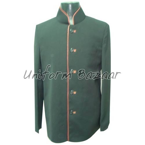 Catering Jackets - Polyester Blend, S-xxl, Dark Green, Mandarin Collar | Stain Resistant, Durable, Vibrant Colors, Professional Look