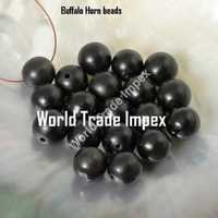 Buffalo Horn Beads - Resin Material, Small Size , Polished Black Finish With High Glossy Coating, Washable Antique Imitation Style