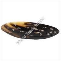 Black And Cream Antique Horn Tray