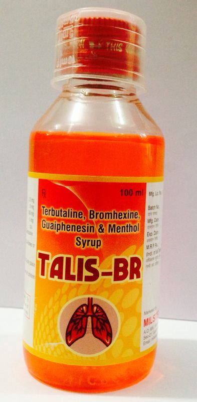 Terbutaline,Bromohexine,guaphenesin& menthol syrup