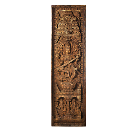 Antique Style Carved Wood Panel
