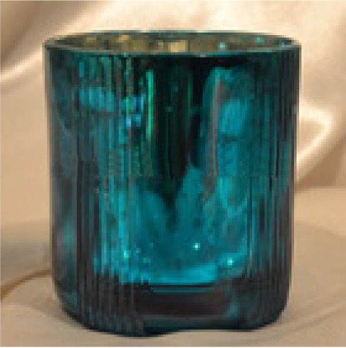 GLASS CANDLE VOTIVE MERCURIC SILVER