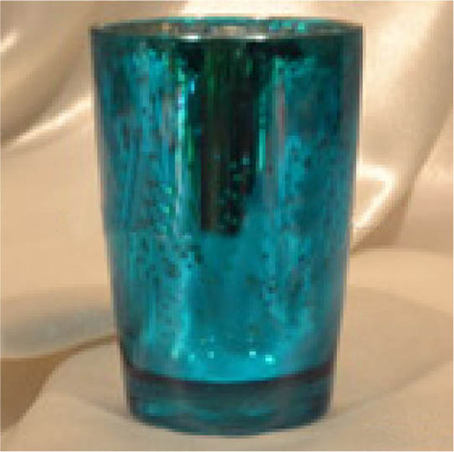 GLASS CANDLE VOTIVE MERCURIC SILVER