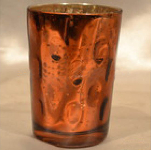 GLASS CANDLE VOTIVE MERCURIC SILVER