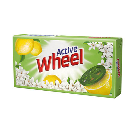 Active Wheel Bar - Soap 10x5x2 cm | Lemon Fragrance, Excellent Froth, Less Water Use, Gentle on Skin