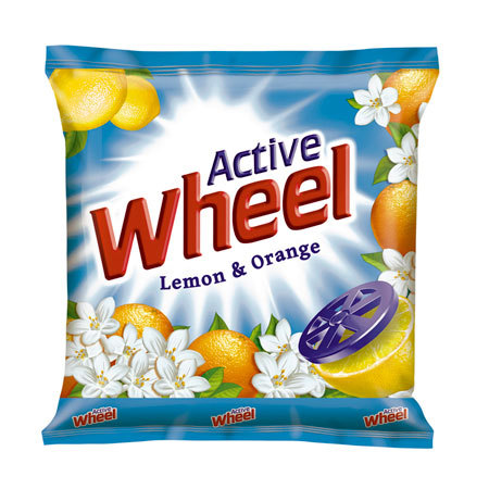 Active Wheel Powder - Blue, Plastic Pouch | Pleasant Smell, Enhanced Foaming, Skin-Friendliness, Dirt & Stain Removal