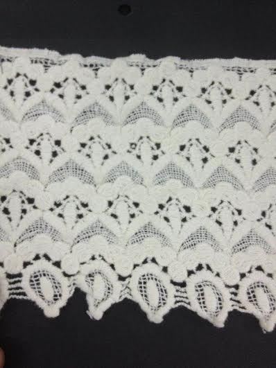 Lace GPO - Polyester 5-15cm Width, Off-White | Intricate Geometric Design, Durable, Versatile