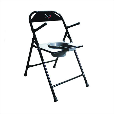 BLACK COMMODE CHAIR