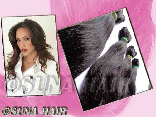 Good quality deep wave natural machine weft remy malaysian human hair