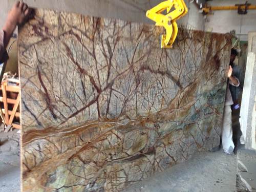 Rain Forest Brown Marble - Size: 2400up X 1200up, Thickness: 20mm | Polished Finish, Crack Resistant, Magnificent Appearance, Long Lasting Shine