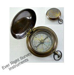 Brass Pocket Compass w/Antique FinishPush Button
