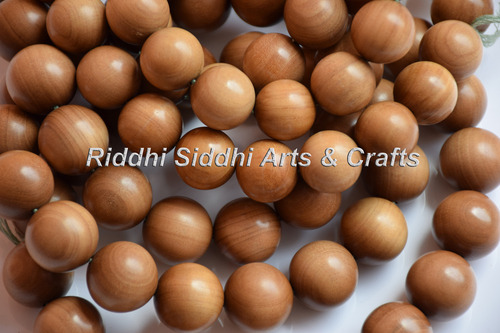 Wood Beads Mala - Sandalwood 24 Inch Brown, 8mm Round Beads, Hand Knotted, Eco-Friendly Durable Design