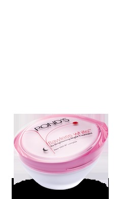 Ponds Flawless White Re-Brightening Night Treatment - 50g Jar, Night Cream | Brightens Skin, Reduces Spots, Evens Tone, Nourishes and Softens Skin, Floral Fragrance