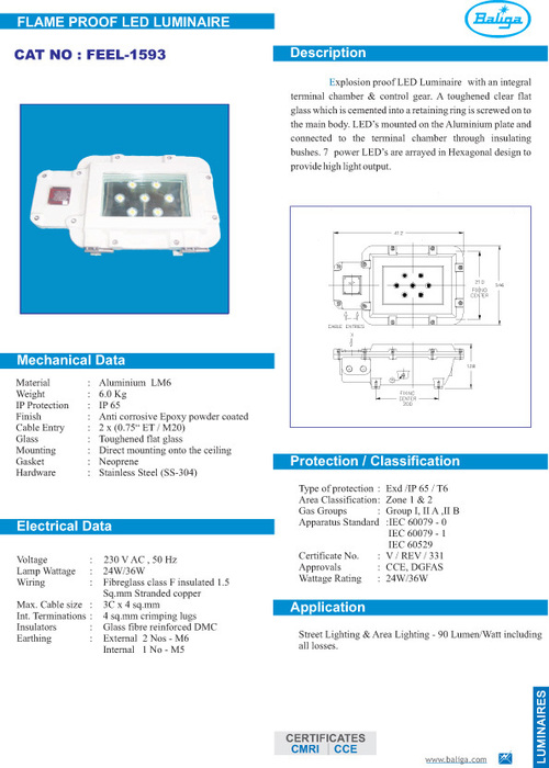 FLAME PROOF LED LUMINAIRE