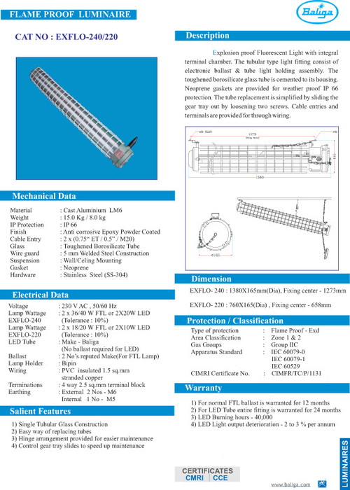 FLAME PROOF LUMINAIRE