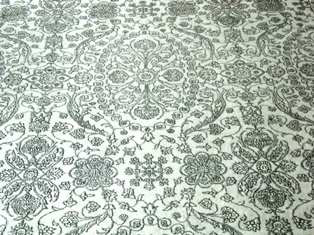Persian Hand Knotted Carpet - Wool Silk, Custom Size, Gray | Floral Design, Hand-Knotted, Luxury Feel, Durable, Intricate Pattern