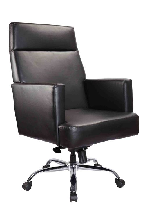 Elegant High Back Chair - PU Leather, W65xD65xH118cm, Chrome Base | Ergonomic Support, Adjustable Height, Swivel Function