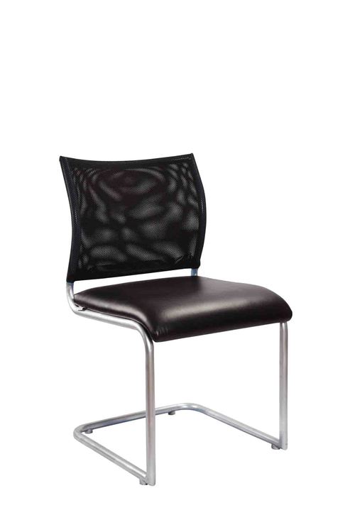 Fashionable Training Chair - Metal Leather Seat Height 45cm Black | Stylish Design Ergonomic Support Durable Structure