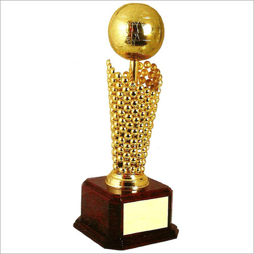 Signature Trophies - Metal & Wood, 21.5" Height, Gold Color | Award Recognition, Customizable Plaque, Elegant Appearance