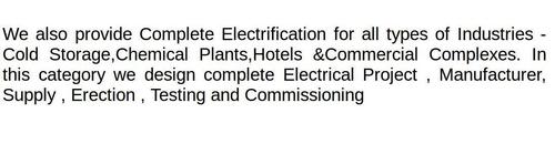Complete Electrical Project on Turnkey Basis