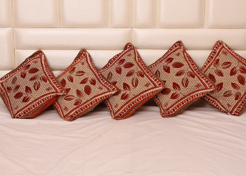 Embroidered Cushion Covers - Chenille Fabric, 30x30 cm Square Size | Ideal for Home and Hotel Use, Elegant Embroidered Pattern
